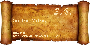 Suller Vitus névjegykártya